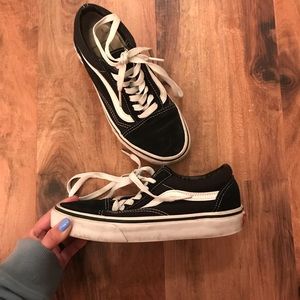 Black and white old skool vans
